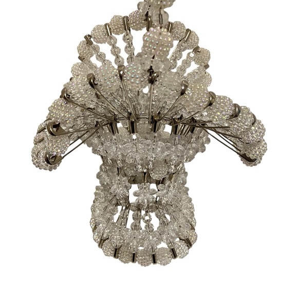 Vintage Bead & Safety Pin Basket Clear Pearlized Beads - Picture 5 of 11